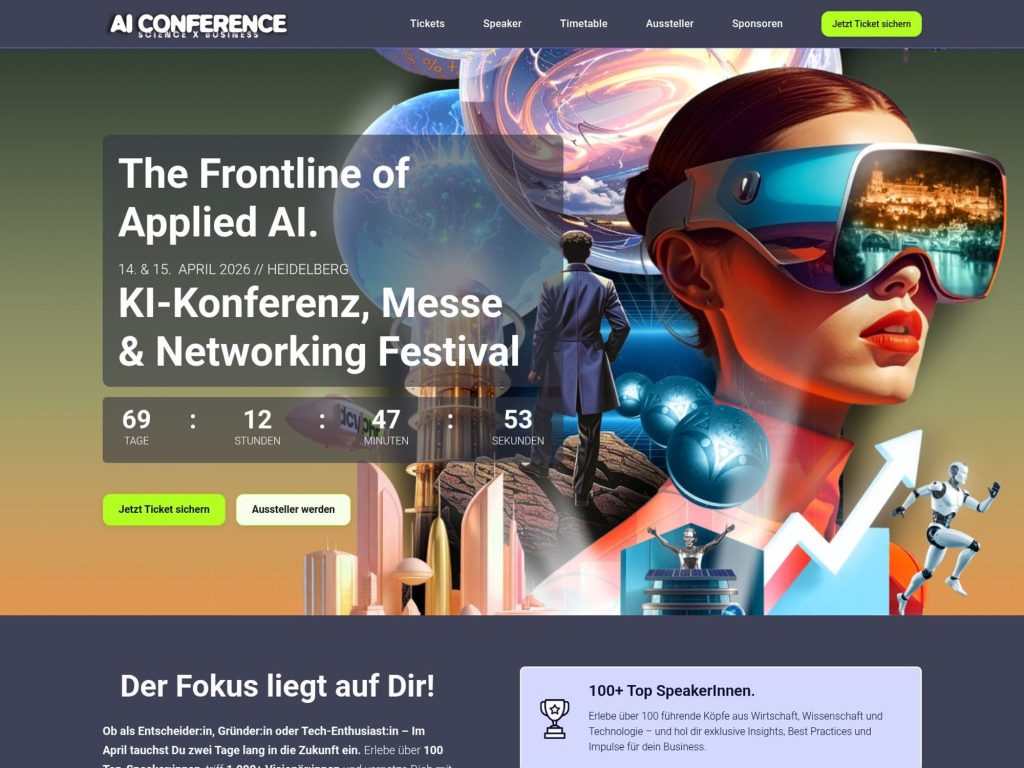 AI Conference Science x Business website