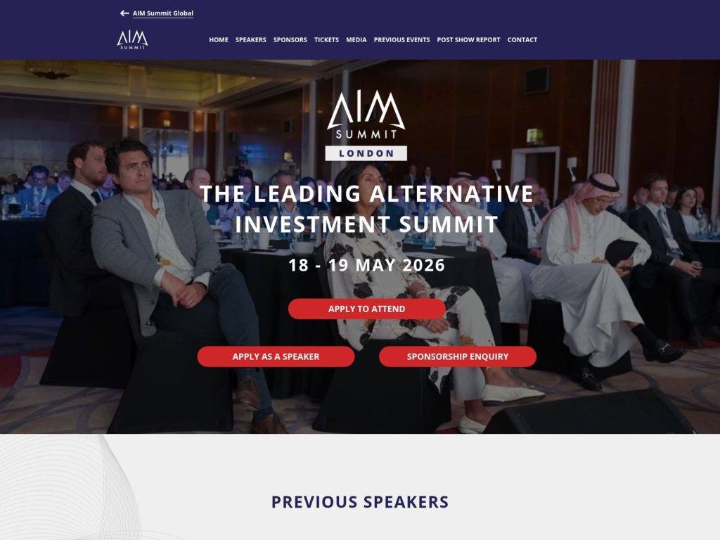 AIM Summit London Edition 2026 website