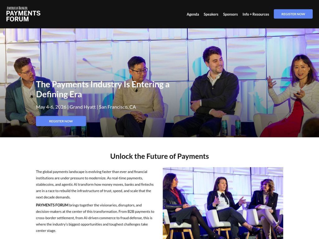 American Banker Payments Forum Conference website