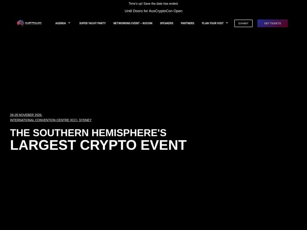 Australian Crypto Convention 2026 website