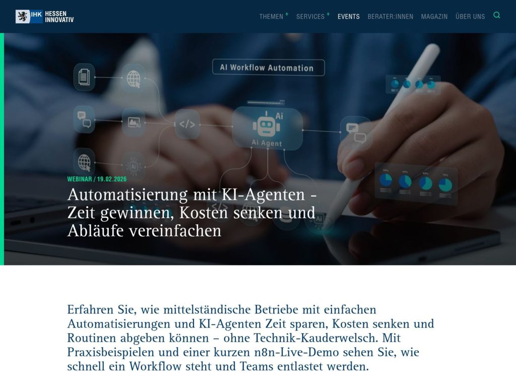 Automatisierung mit KI-Agenten - Zeit gewinnen, Kosten senken und Abläufe vereinfachen website
