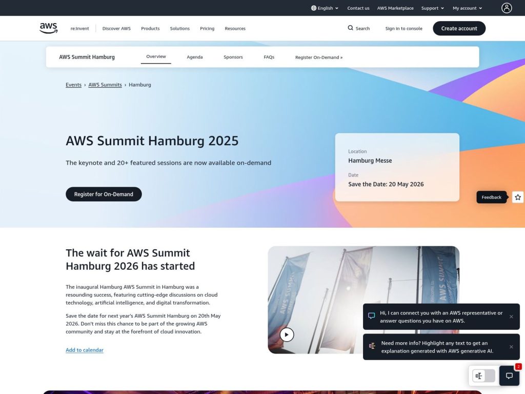 AWS Summit Hamburg 2026 website