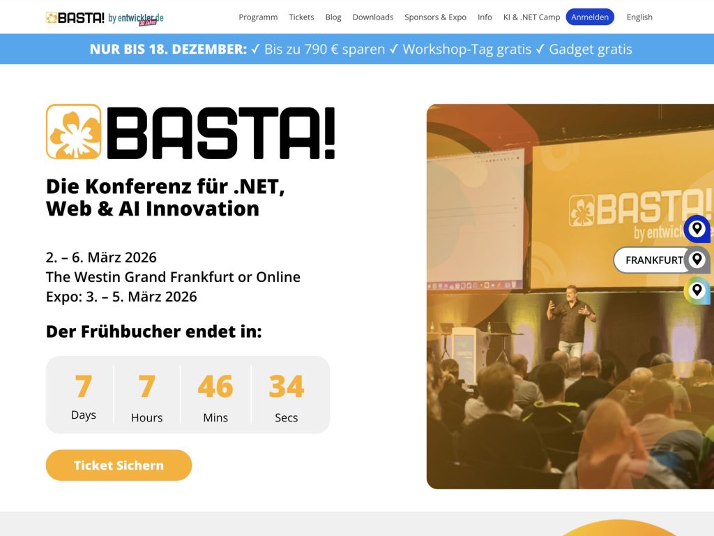 BASTA! 2025 Frankfurt website