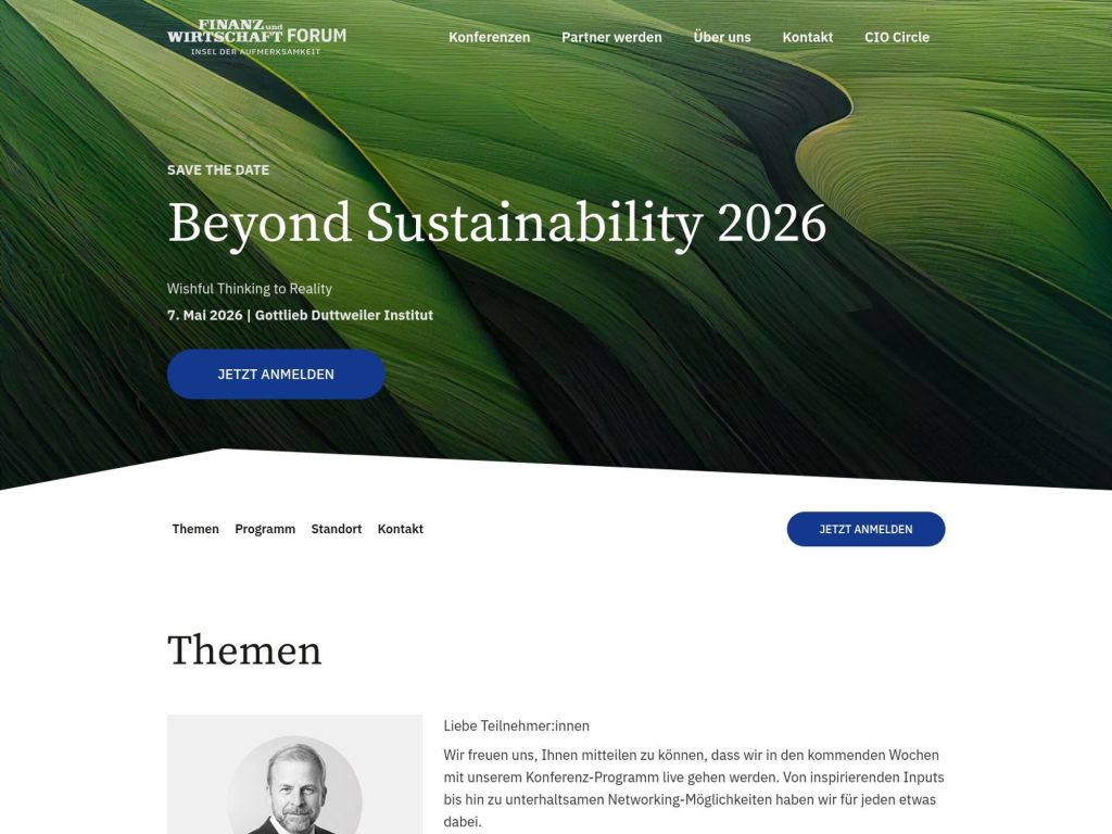 Beyond Sustainability 2026 website