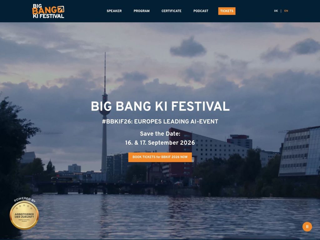 Big Bang KI Festival 2026 website