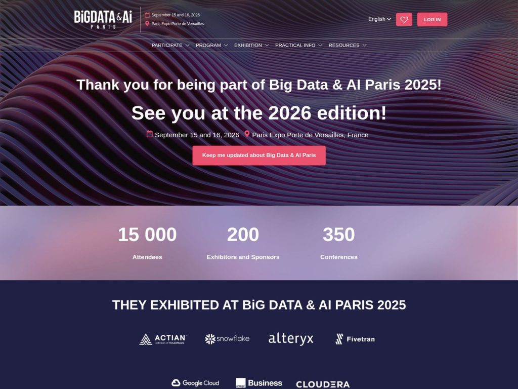 Big Data & AI Paris 2026 website