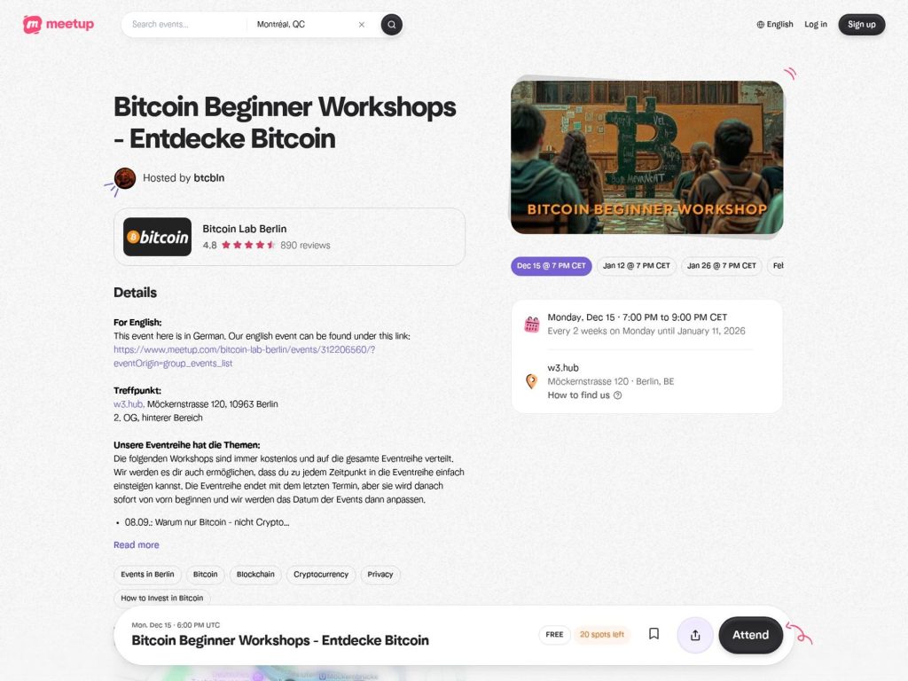 Bitcoin Beginner Workshops - Entdecke Bitcoin image