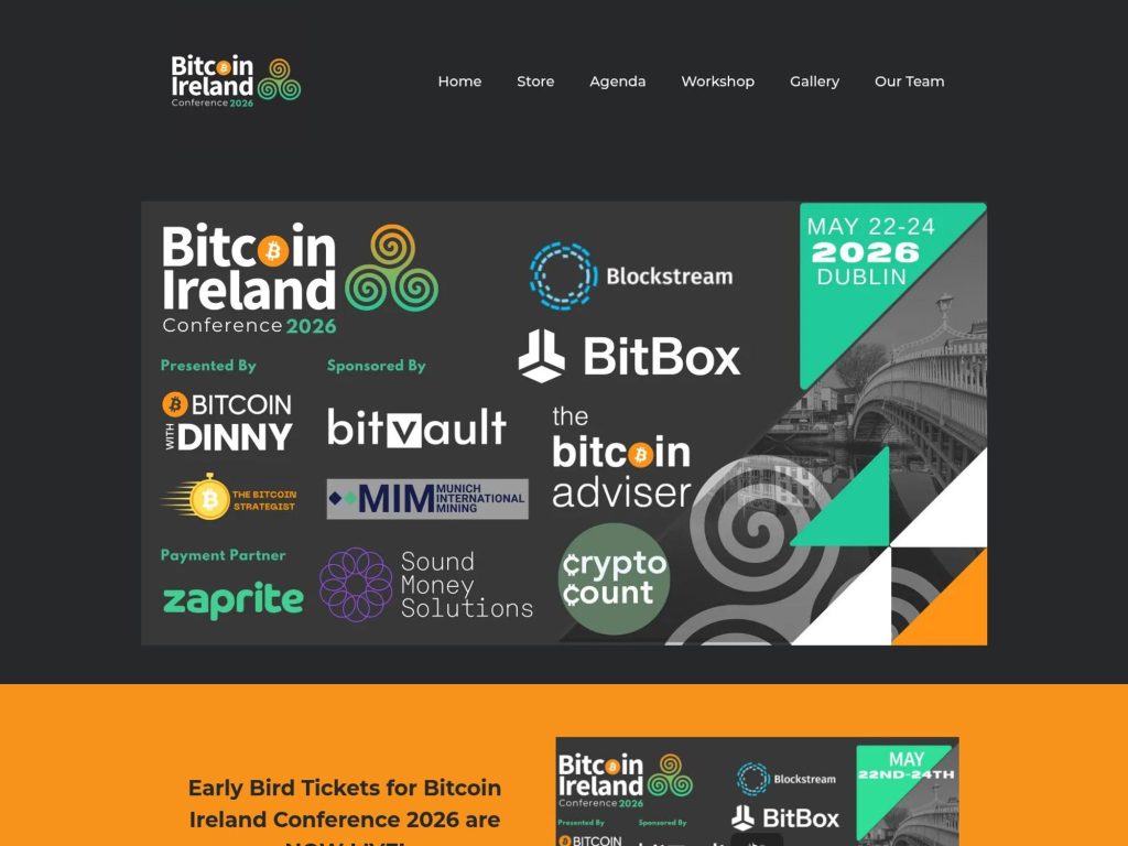 Bitcoin Ireland Conference 2026 website