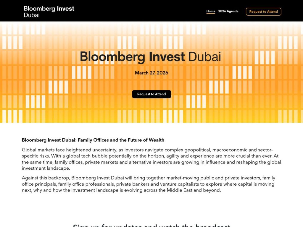 Bloomberg Invest Dubai 2026 website