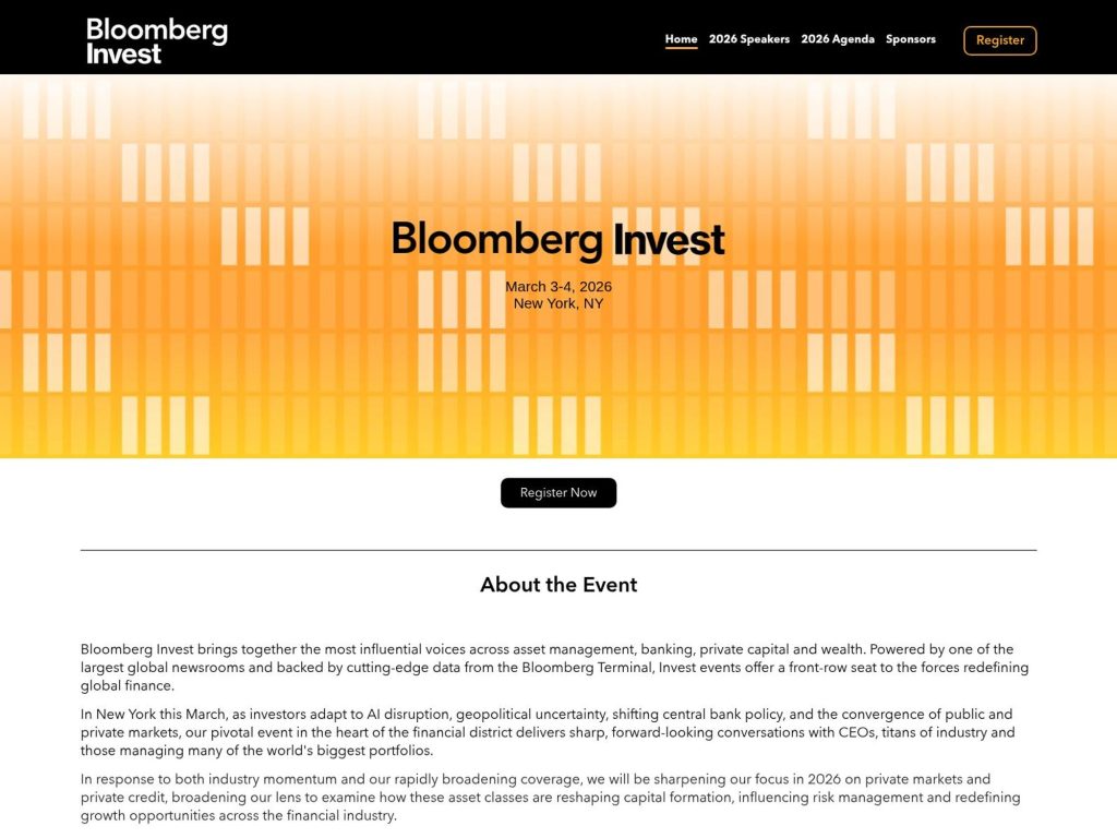 Bloomberg Invest New York 2026 website