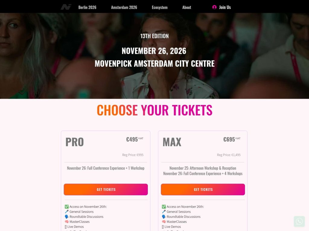 Chatbot Summit Amsterdam 2026 website