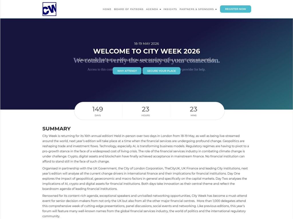 City Week 2026 website
