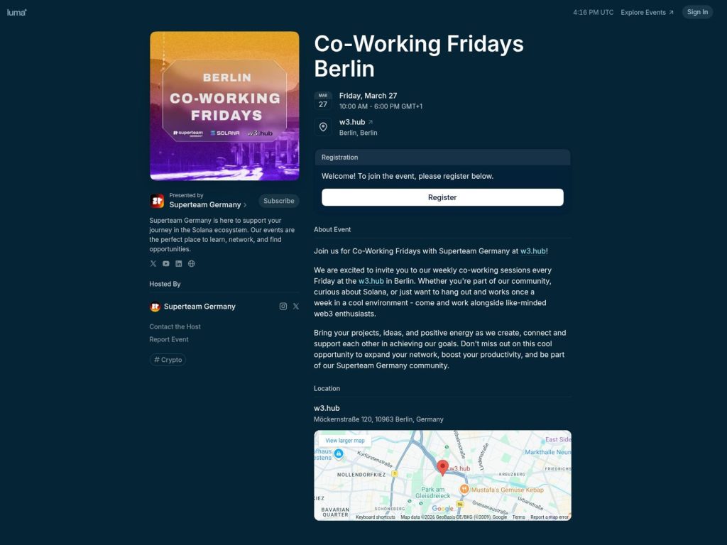 Co-Working Fridays Berlin website