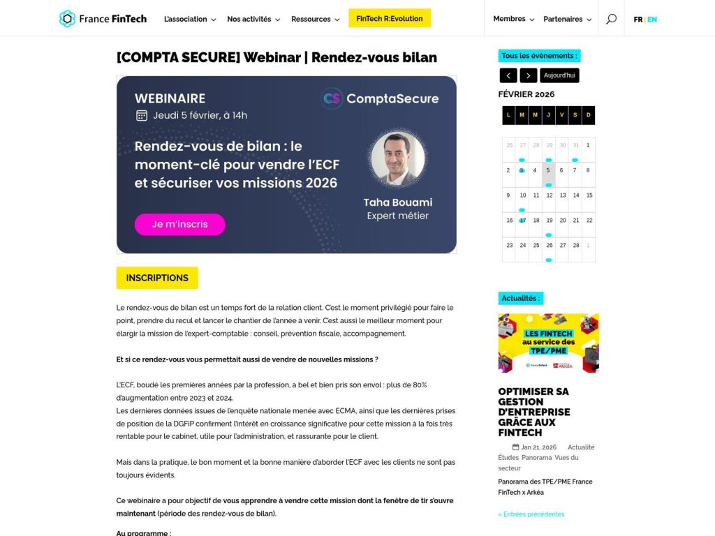 [COMPTA SECURE] Webinar | Rendez-vous bilan