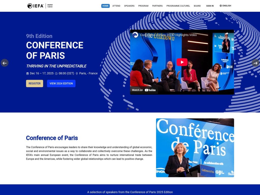 Conference of Paris 2025 - Event screenshot