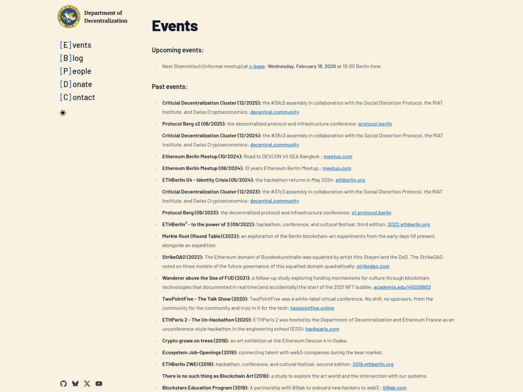 Department of Decentralization Stammtisch website