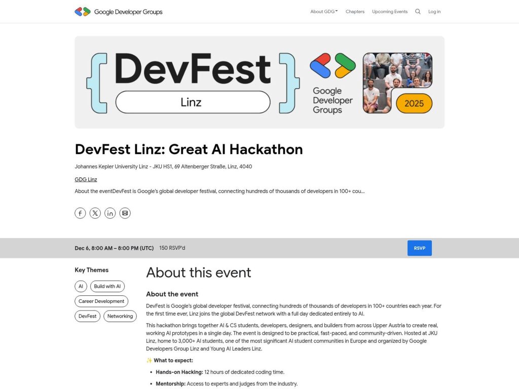DevFest Linz: Great AI Hackathon - Event screenshot