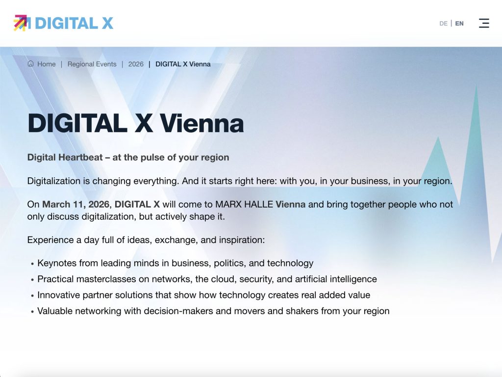 DIGITAL X Vienna website
