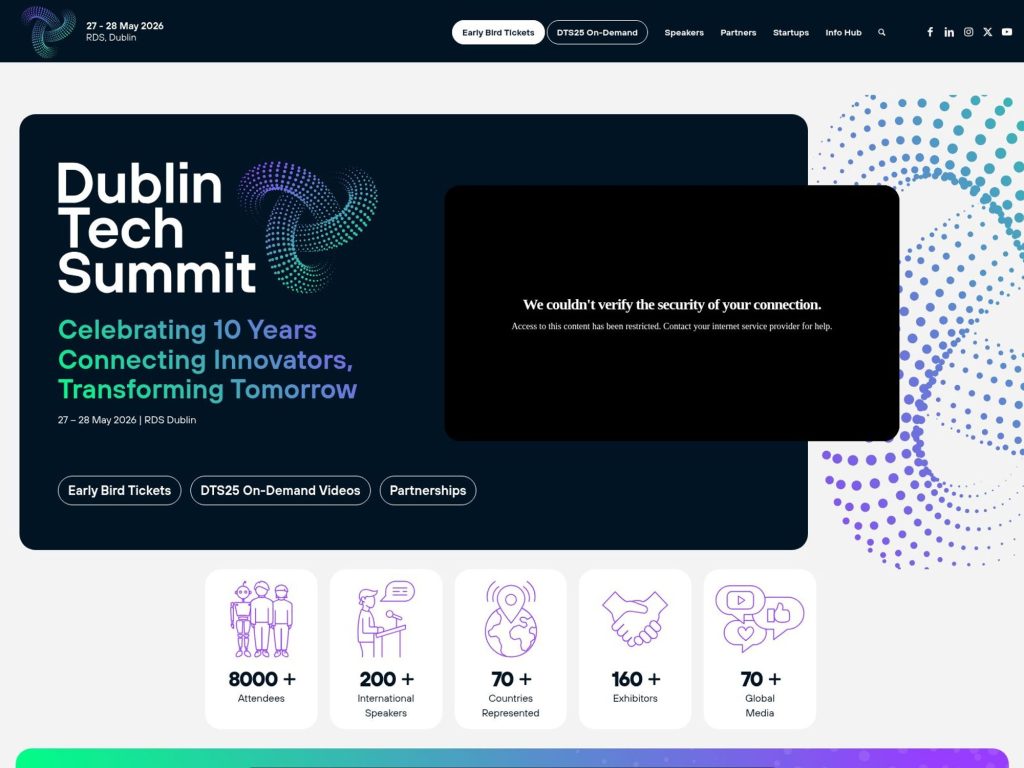 Dublin Tech Summit 2026 website