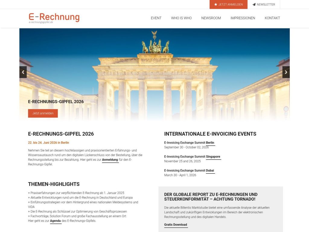 E-Rechnungs-Gipfel website
