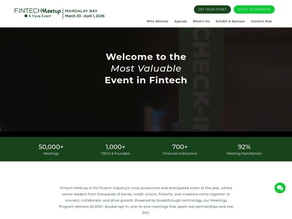 Fintech Meetup website