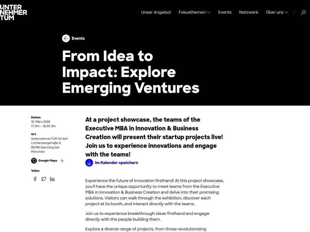 From Idea to Impact: Explore Emerging Ventures website