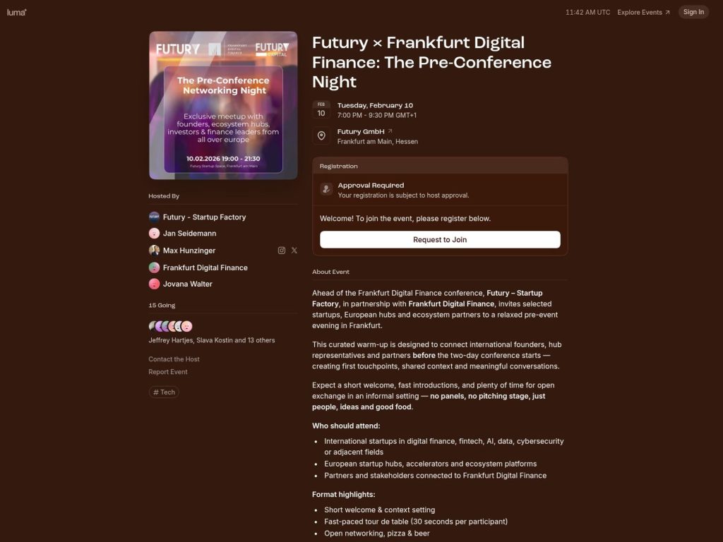Futury × Frankfurt Digital Finance: The Pre-Conference Night website