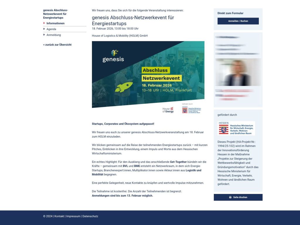 genesis Abschluss-Netzwerkevent für Energiestartups website