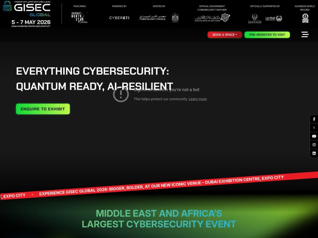 Gisec Global 2026 website