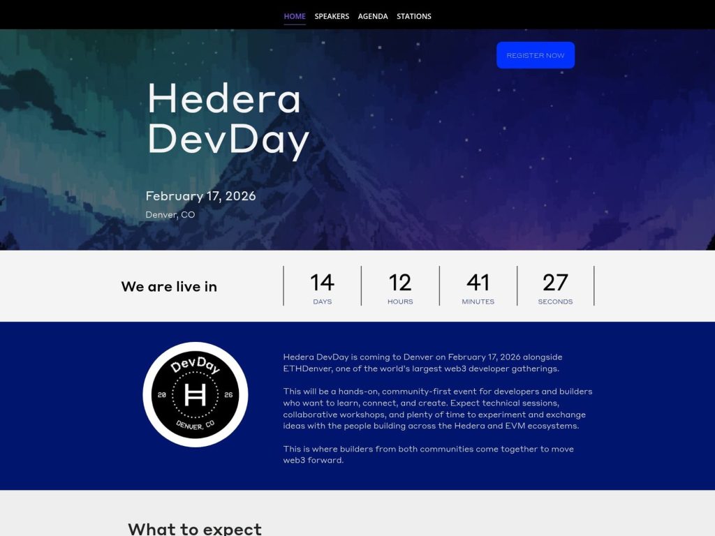 Hedera DevDay website