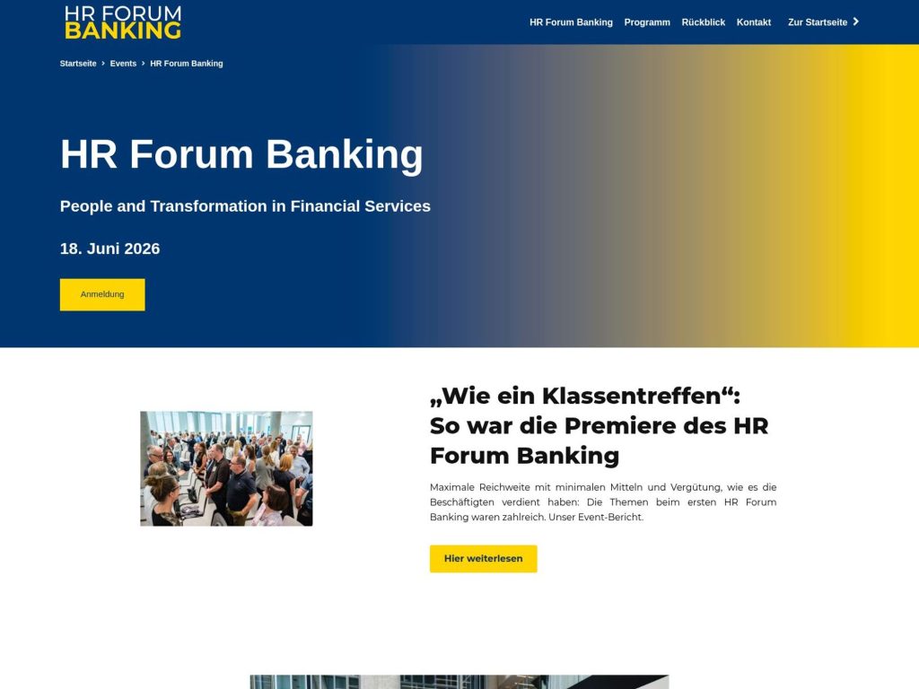 HR Forum Banking website