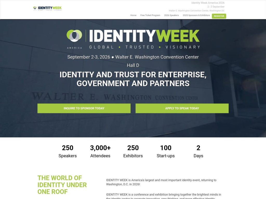 Identity Week America website
