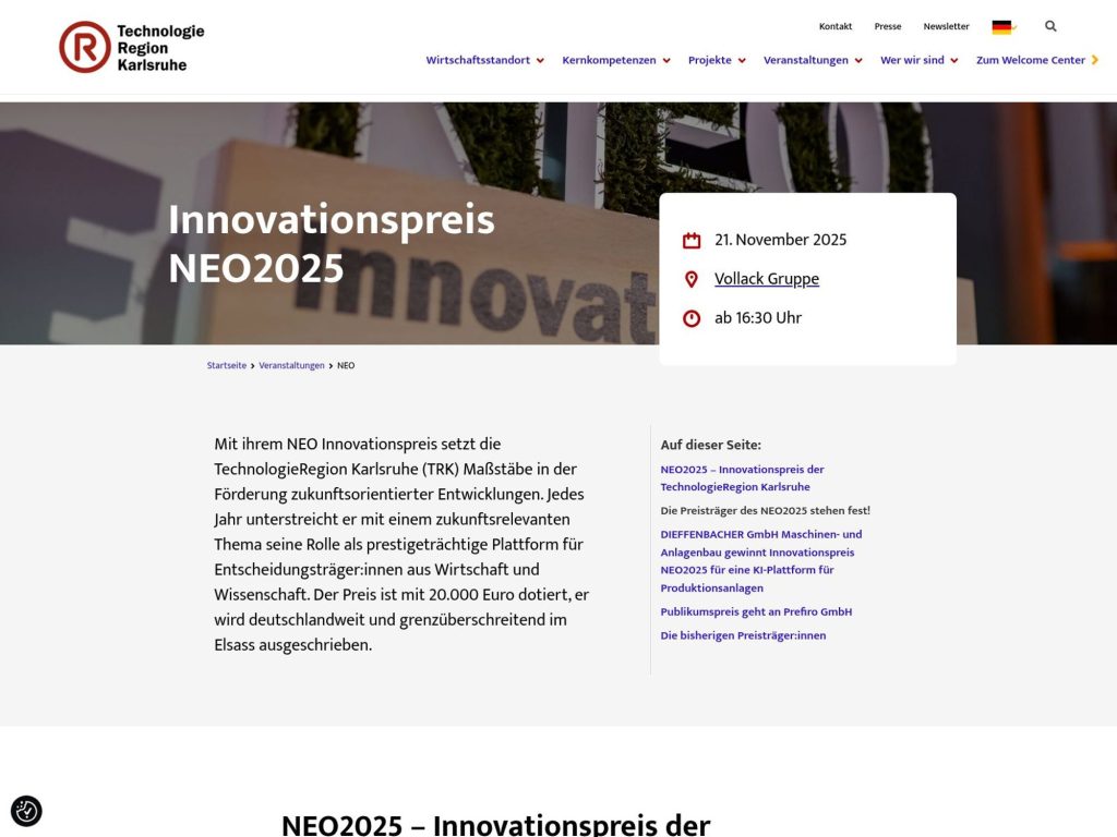 Innovationspreis NEO 2025 - Event screenshot