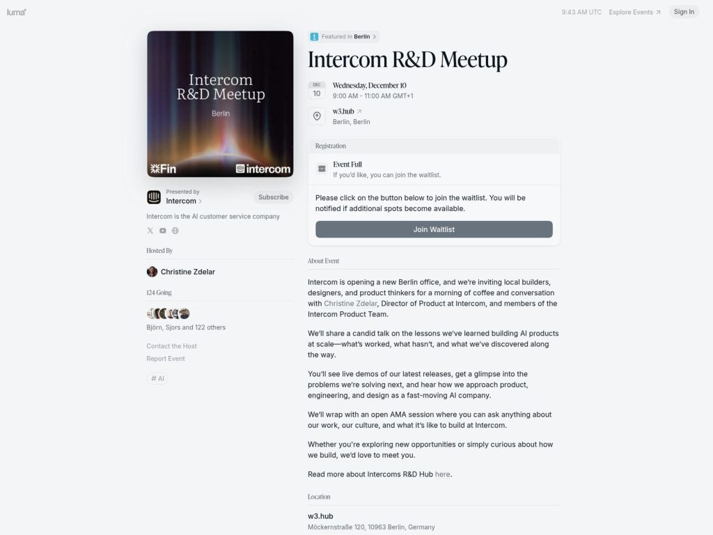 Intercom R&D Meetup - Event screenshot