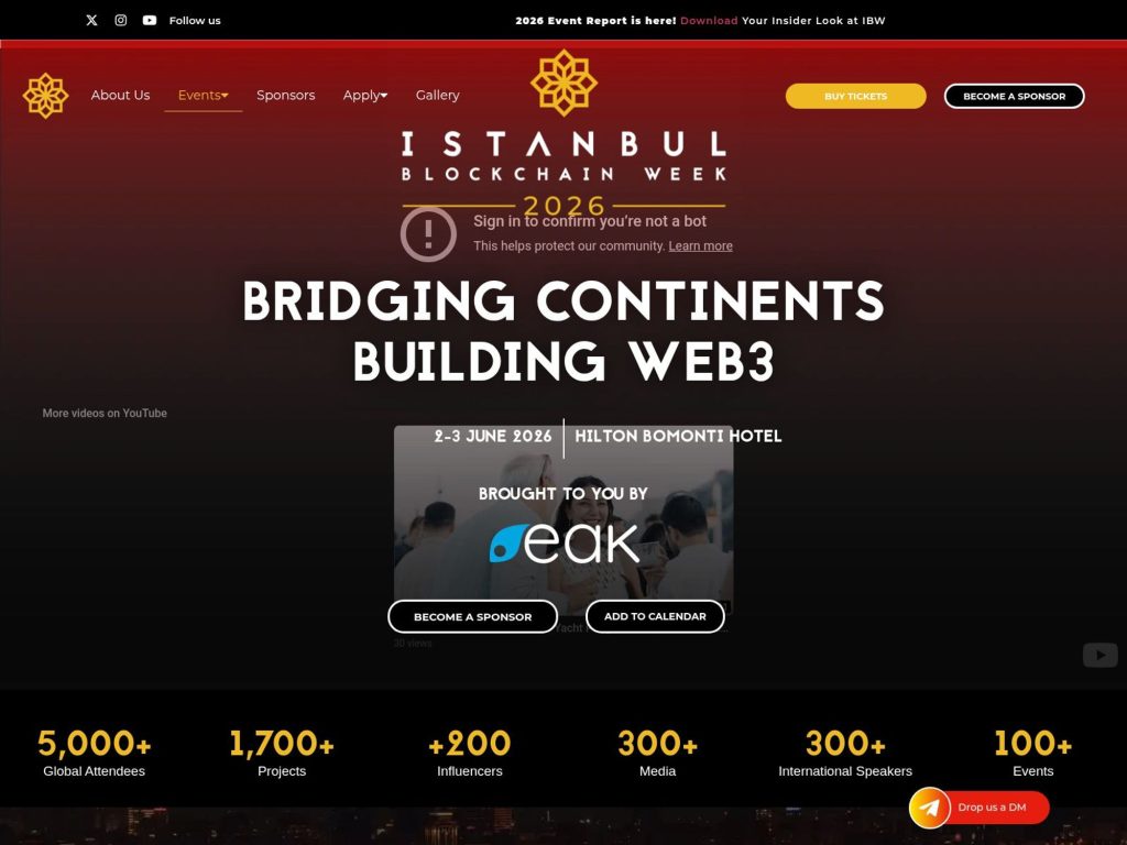 Istanbul Blockchain Week website