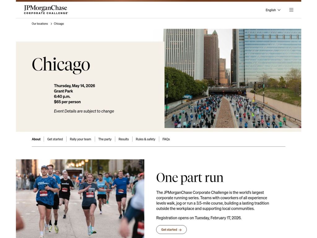 JPMorganChase Corporate Challenge Chicago 2026 website