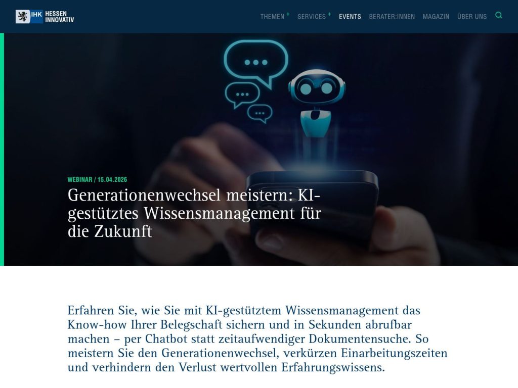 KI-gestütztes Wissensmanagement für die Zukunft website