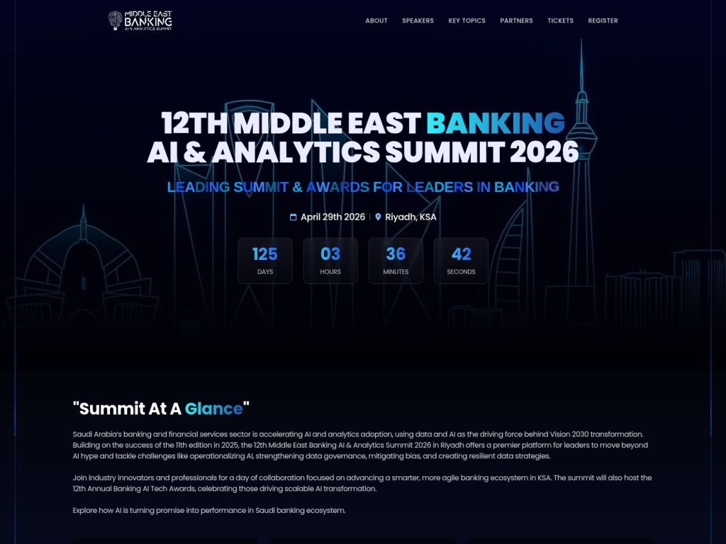 Middle East Banking AI & Analytics Summit 2026 image