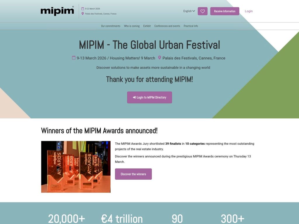 MIPIM 2026 website