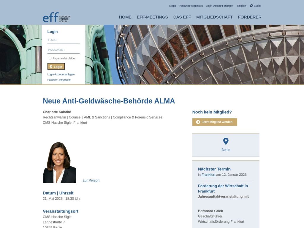 Neue Anti-Geldwäsche-Behörde ALMA website
