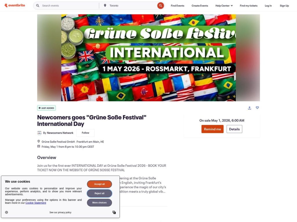 Newcomers goes "Grüne Soße Festival" International Day website