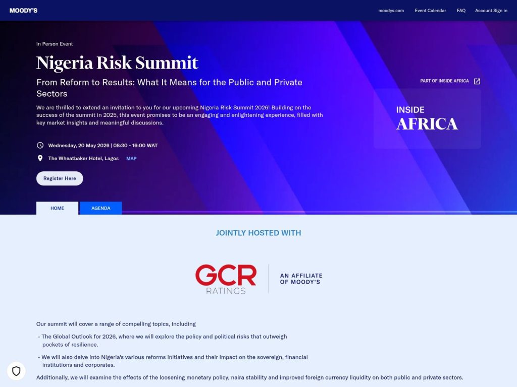 Nigeria Risk Summit website