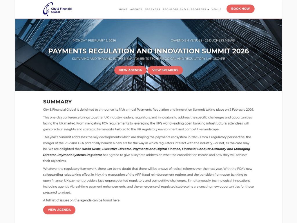Payments Regulation and Innovation Summit 2026 image