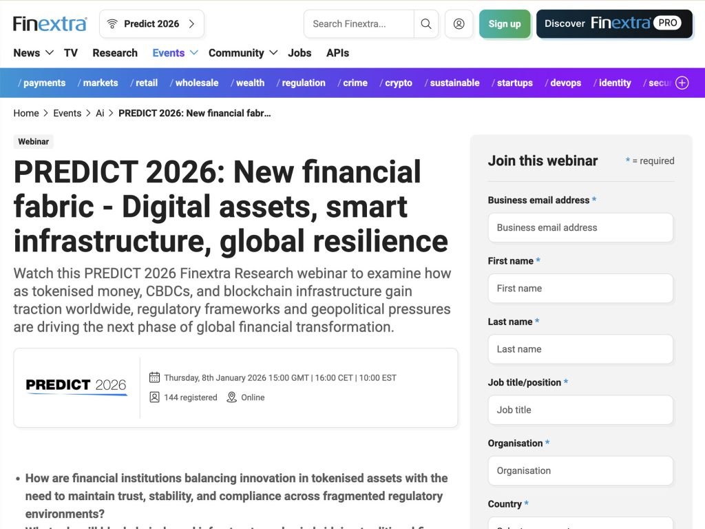 PREDICT 2026: New financial fabric - Digital assets, smart infrastructure, global resilience - Event screenshot