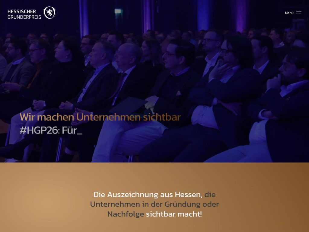 Preisverleihung Hessischer Gründerpreis 2026 website