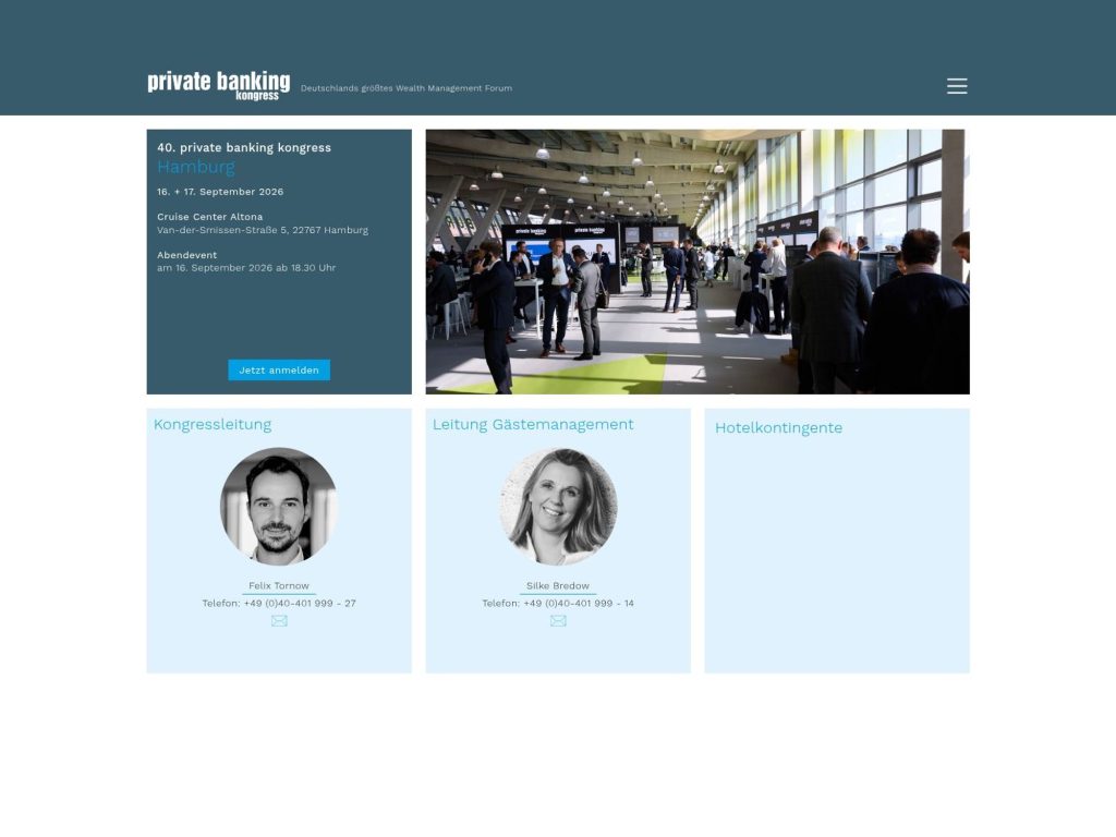 private banking kongress Hamburg 2026 website