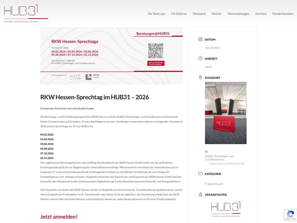 RKW Hessen-Sprechtag im HUB31 image