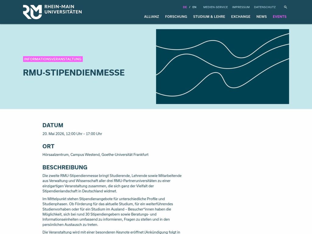 RMU-Stipendienmesse website