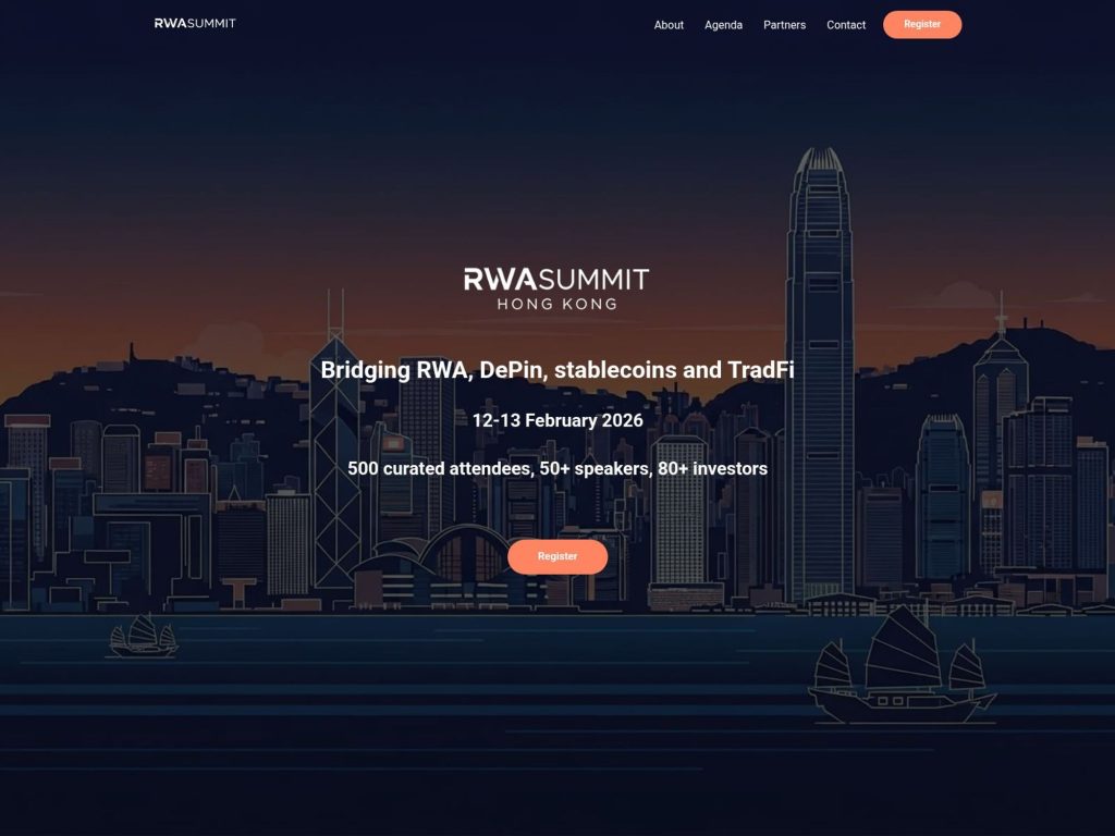 RWA Summit Hong Kong website