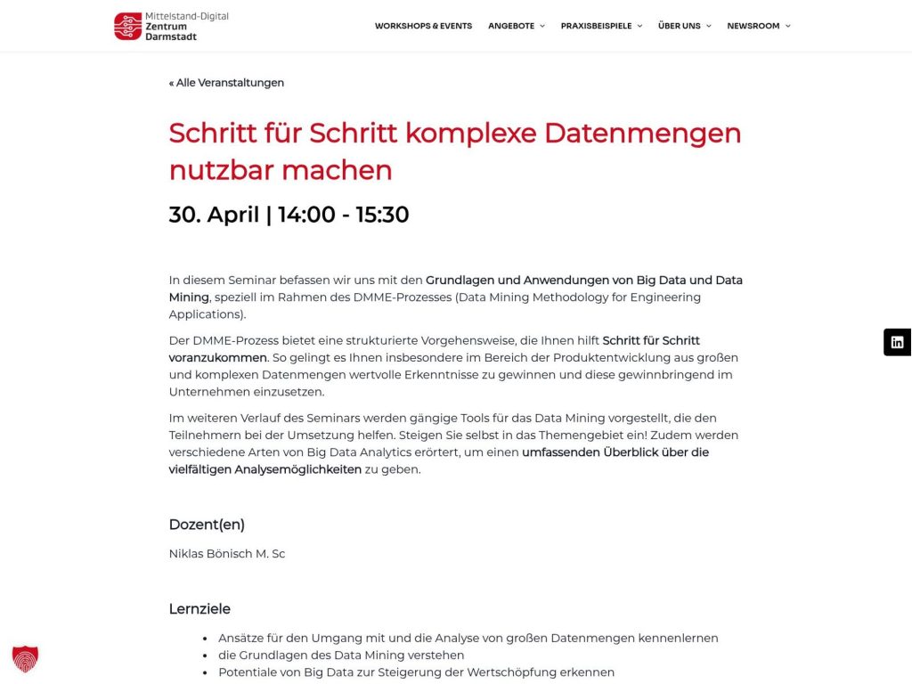 Schritt für Schritt komplexe Datenmengen nutzbar machen website